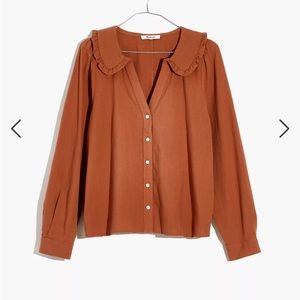 Madewell Ruffle-Collar Button-Up Shirt